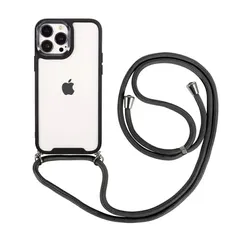 iPhone14Plus 対応 ケース カバー 背面タイプ クリアケース ソフトケース クリア クリア バンパー ショルダーストラップ ストラップ付き クロスボディ シンプル