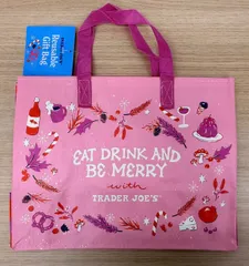 【並行輸入】TRADER JOE'S トレーダージョーズ トレジョ トートバッグ エコバッグ  ギフトバッグ ピンク PINK 青 ECO BAG