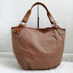 ラシット トートバッグ ハンドバッグ モノグラム 総柄 ナイロン レザー A4収納 russet オレンジブラウン 肩掛け