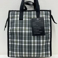 Y8915　MARC JACOBS　マークバイマークジェイコブス　2way　トートバッグ　ハンドバッグ　リテイク　ナイロン　トート　Retake　Tote　チェック　チェック柄　タータンチェック　ブラック　黒　レディース　メンズ　ユニセックス　大きめ　大容量