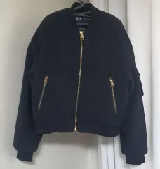 ザラ ブラック クロップド ブルゾン ジャケット