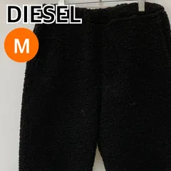 DIESEL ディーゼル パンツ フェイクファー リラックススウェットパンツ ブラック レディース Mサイズ 【CB884】