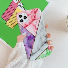 iPhone12mini 背面ケース ケース カバー ラグジュアリー メッキ 幾何学模様 大理石 おしゃれ 可愛い