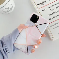 iPhone12ProMax 背面ケース ケース カバー 豪華 メッキ 幾何学模様 大理石 テクスチャ 光沢 パステルカラー シンプル おしゃれ 可愛い 大人