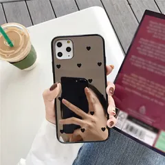 iPhone12ProMax 背面ケース ケース カバー ラブ ハート ミラー 鏡 光沢 キラキラ 耐衝撃 グリッター ソフト シリコン バンパー 可愛い