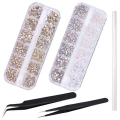 C∞Chimoto 1-Point Drill Pen with 2 Tweezers, Perfect for Gel Nails, Crystals, AB Rhinestones, and Nail Decor. Perfect for DIY Nails, Resin Nails, and More.