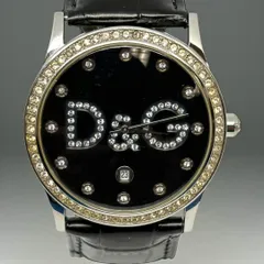 【ベルト・電池交換済】ドルチェ＆ガッバーナ　D&G　ストーン　レディース腕時計