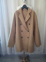 LUBA キャメル ダブルボタン オーバーサイズ ハーフコート デザイン室 サンプル分