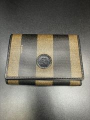FENDI（フェンディ）】ペカン柄 ストライプ 二つ折り長財布 オールド