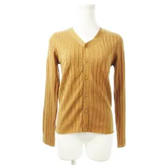 ロペピクニック ROPE Picnic カーディガン ニット Vネック 長袖 トタンリブ 薄手 ストレッチ 38 茶 ブラウン /CK9