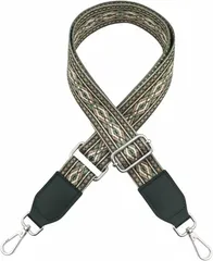 ａｄｚｕ ショルダーベルト レディース バッグ用 ショルダーストラップ 幅広 太め 付け替え 調整可能 3.8cm (グリーン/シルバー)