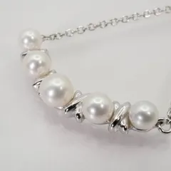 タサキ カーブ 5P パール ネックレス クロス アコヤ真珠/25-2937