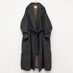 ◎AMERI　アメリ　ロングコート　ガウン　ベルト　ウール　ナイロン　ブラウン　レディース　b00109のサムネイル