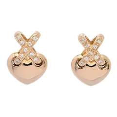 (ラスト1点) 0.05ct/FD:0.05ct/ハートモチーフ･ダイヤモンドピアス/K18PG/750-3.7g/ピンクゴールド 翌日配送可【♀】【N】【レディース】★■595960【中古】