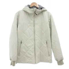 ユニクロ UNIQLO オールドユニクロ 中綿ジャケット リバーシブル L オフホワイト グレー キルティング フード付き /NL ■GY60