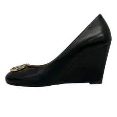 TORY BURCH(トリーバーチ) パンプス 5M レディース - 黒 ウェッジソール レザー