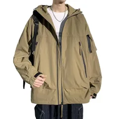 [Fasshonrida] マウンテンパーカー メンズ 撥水 ソフトシェル ナイロンジャケット 防風 アウター 防寒 ウインドブレーカー フーデッド ブルゾン ジャンパー ジップアップ アノラック アウトドア 軽量 上着 秋 冬 春e f70ca982