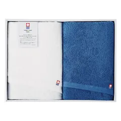 【ギフト】[タオル類]今治 ピュアカラー 甘撚りバスタオル2P ダークブルー