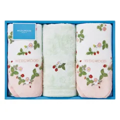 【ギフト】[タオル類]ウェッジウッド ワイルドストロベリー フェイスタオル3P ピンク