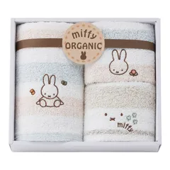 【ギフト】[タオル類]ミッフィー オーガニック フェイスタオル&ウォッシュタオル2P