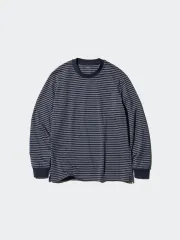 ユニクロ ストライプ ロングスリーブ エアリズム コットン ロングスリーブ