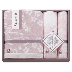 【ギフト】[タオル類]今治製タオル 桜おり布 タオルセット ピンク C-A