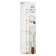 オーエ フック ホワイト 約長さ4.8cm×幅28.1cm×高さ3.7cm Arao! 5連フック 洗濯機 浴室 マグネット 収納