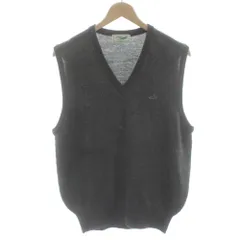 クロコダイル CROCODILE ニットベスト ウール混 Vネック L グレー /HN ■GY61
