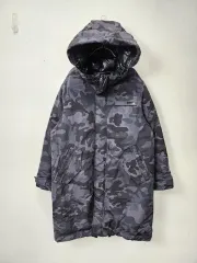 プーマ カモフラージュ ダウンジャケット ロング丈 アウター フーデッドダウン