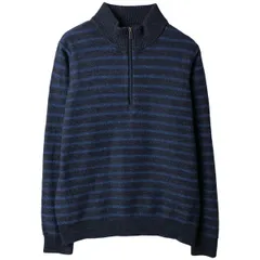 古着 90~00年代 エルエルビーン L.L.Bean ボーダー柄 コットンニットハーフジップセーター メンズM相当 ヴィンテージ/eaa495434