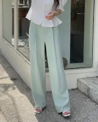 新品 ミント ワイド スラックス S