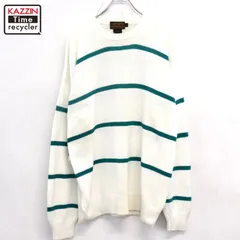 90s vintage Eddie Bauer ボーダー コットン ニットセーター メンズ 表記Lサイズ