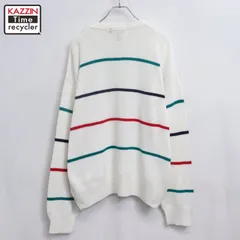 90s vintage Eddie Bauer ボーダー柄 コットン ニットセーター メンズ 表記XLサイズ