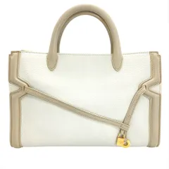 ロロピアーナ LOROPIANA ベルトデザイン ハンドバッグ 2WAY レザー ホワイト ショルダーバッグ レディース【中古】