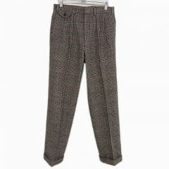 ラルフローレン グレンチェック コットンリネン スラックス 90年代