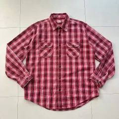 90s EDWIN(エドウイン) ヴィンテージ レッド CHECK フランネル シャツ XL