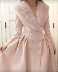 ピンクファーKARAフレアコート 新品