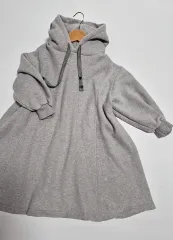 ジュニア) 뽀アンド츄 起毛 フード付きワンピース XXL 130-140号