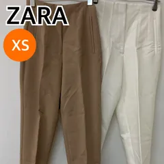 ZARA ザラ パンツ ハイウエストパンツ テーラードパンツ 2点セット ベージュ ホワイト レディース XSサイズ 【CB882】