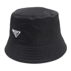 PRADA プラダ RE-NYLON トライアングルロゴ バケットハット ハット ブラック 1HC137_2DMI_F0002 M レディース 中古 美品