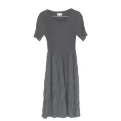 『USED』 Liebe リブニット ロングワンピース ワンピース レーヨン/ナイロン  ブラック