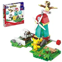 メガ(MEGA) ポケモン アドベンチャーワールド ピカチュウと陽気な風の丘 ~ポッポ、ウールーとまわる風車のセット~【ブロック ピース数:24