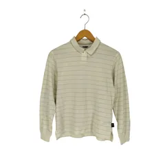 アディダス adidas 00s ボーダー柄袖ロゴ刺繍ポロシャツ Y2K レディース  M