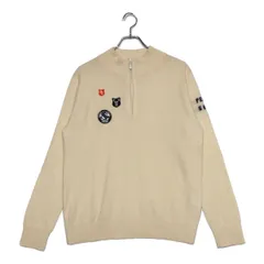 中古 メンズ パーリーゲイツ PEARLY GATES セーター 5(L) 白系 クリーム色 ハーフジップ カシミヤ混