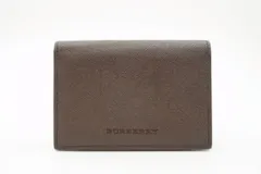 バーバリー カードケース 名刺入れ ビジネス 内側ノバチェック ロゴ メンズ Unisex レザー 茶 ブラウン Burberry 5220k