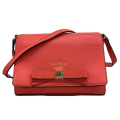 Kate spade(ケイトスペード) ショルダーバッグ - PXRU4767 オレンジレッド リボン/ミニバッグ レザー