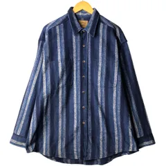 古着 90~00年代 セントジョンズベイ ST. JHON'S BAY ストライプ柄 長袖 ヘビーネルシャツ USA製 メンズXL相当 ヴィンテージ/eaa482093