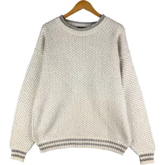 古着 80~90年代 エディーバウアー Eddie Bauer 黒タグ バーズアイ柄 ロールネック コットンニットセーター USA製 メンズL相当/eaa593277