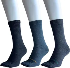 モードセレクト 5本指 ソックスメンズ 厚手 冬 あったか パイル編み 靴下メンズ スポーツ ランニング ウォーキング アウトドア用 3足セット 色お任せ M17 (ブラック、ネイビー、グレー,  25.0-27.0 cm)