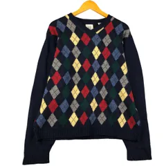 古着 90年代 ギャップ GAP オールドギャップ アーガイル柄 Vネック ウールニットセーター メンズXL相当 ヴィンテージ/eaa592837